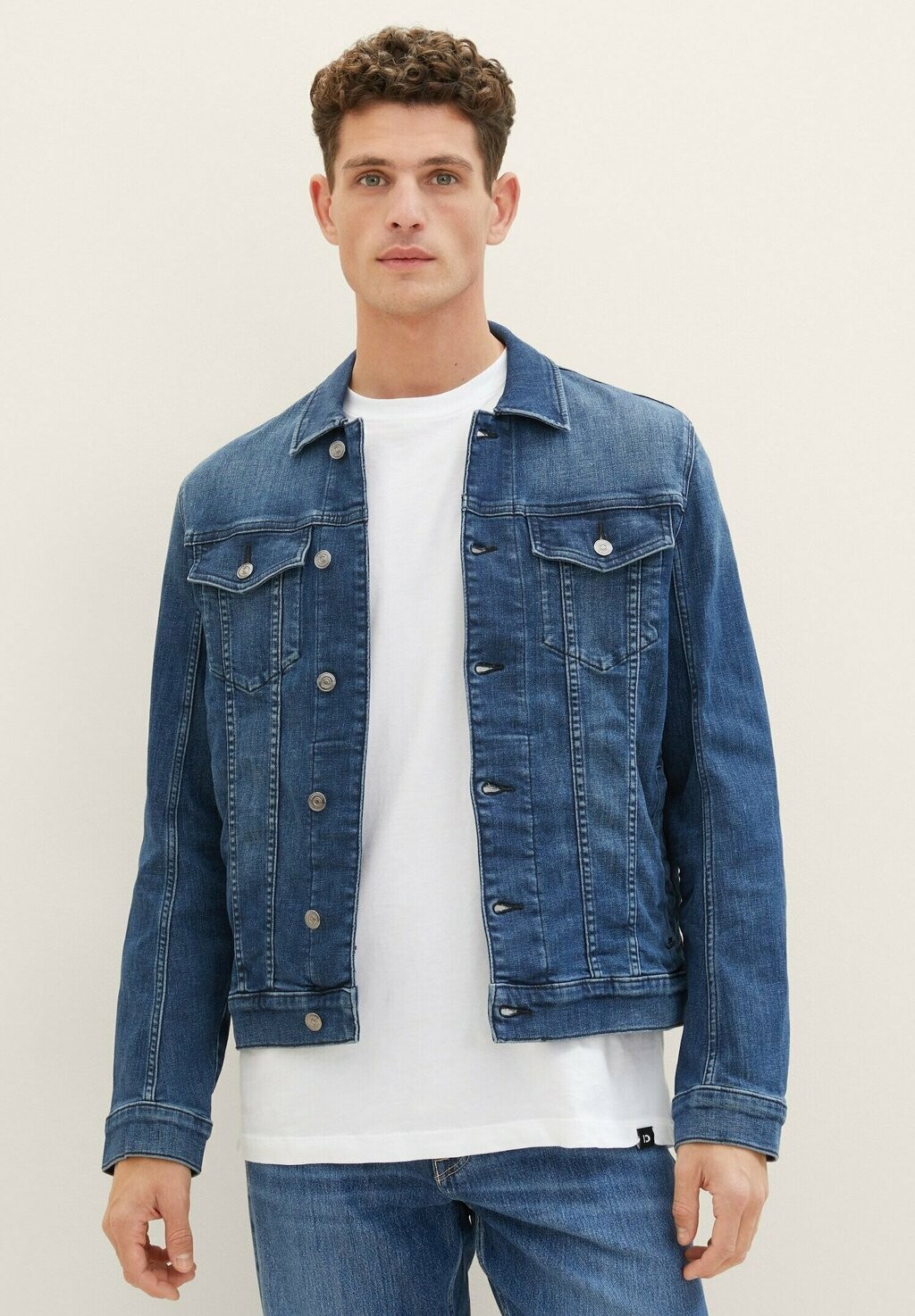 

Джинсовая куртка TOM TAILOR, цвет used mid stone blue denim