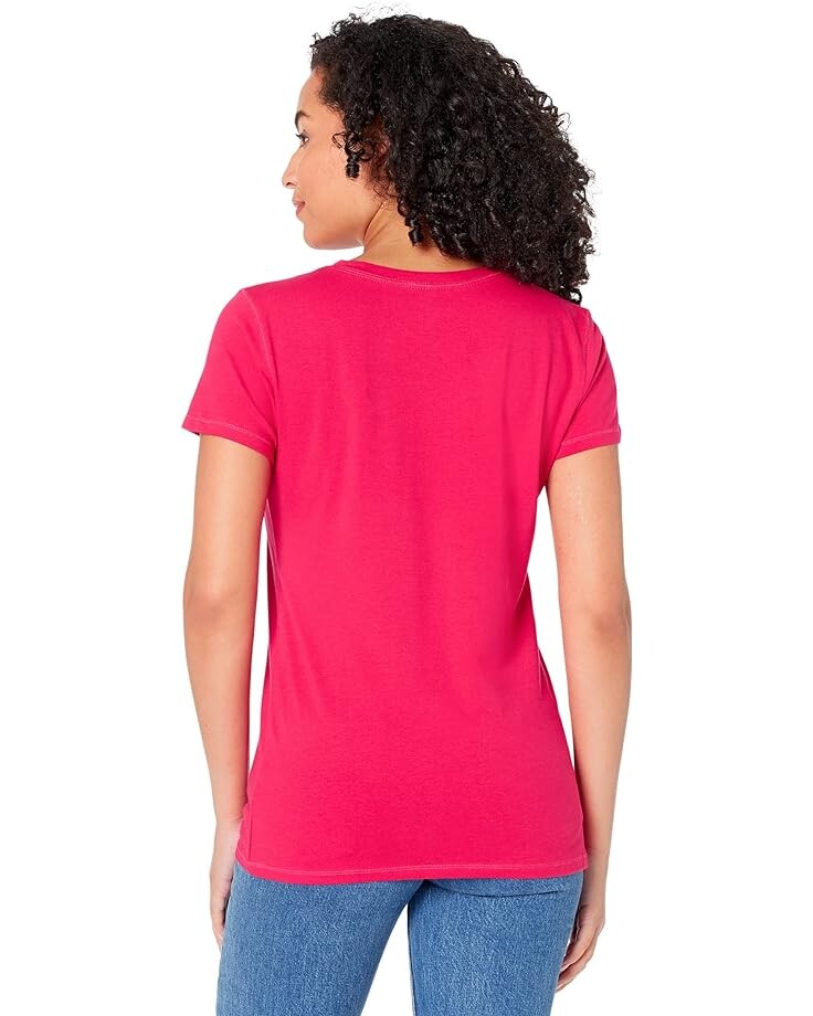 

Футболка U.S. POLO ASSN. Stretch V-Neck Tee, цвет Electric Fuchsia