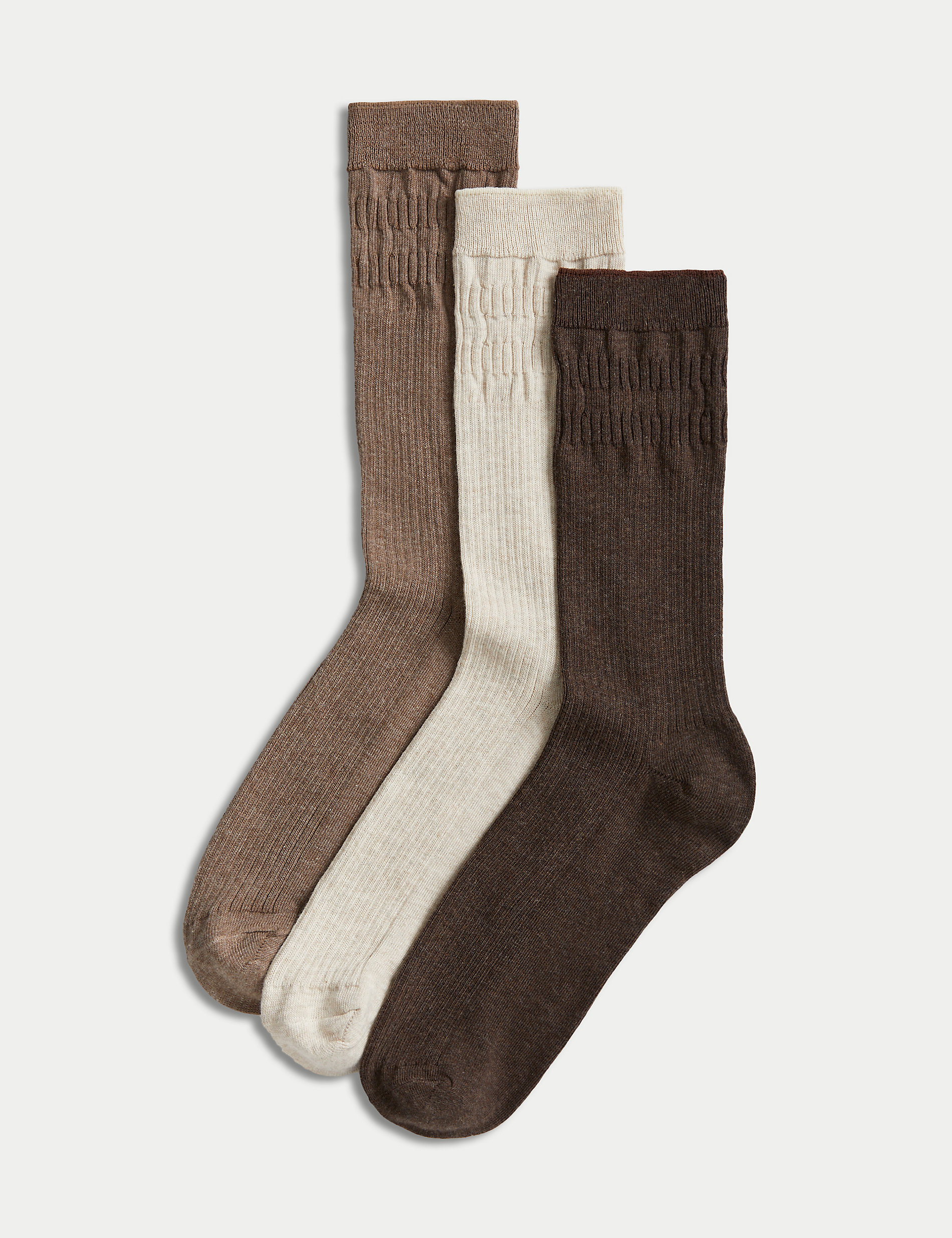 3 пары носков Gentle Grip Cool & Fresh Marks & Spencer, коричневый микс
