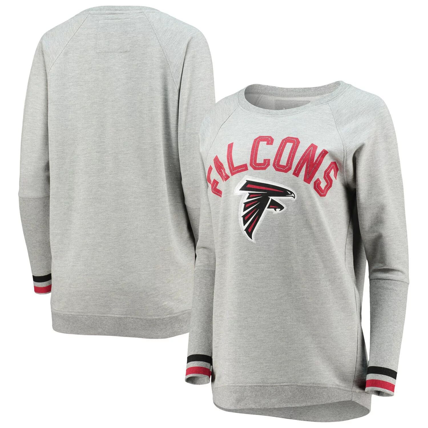 

Женская серая футболка G-III Sports by Carl Banks Atlanta Falcons Superstar реглан с длинным рукавом G-III, Серый