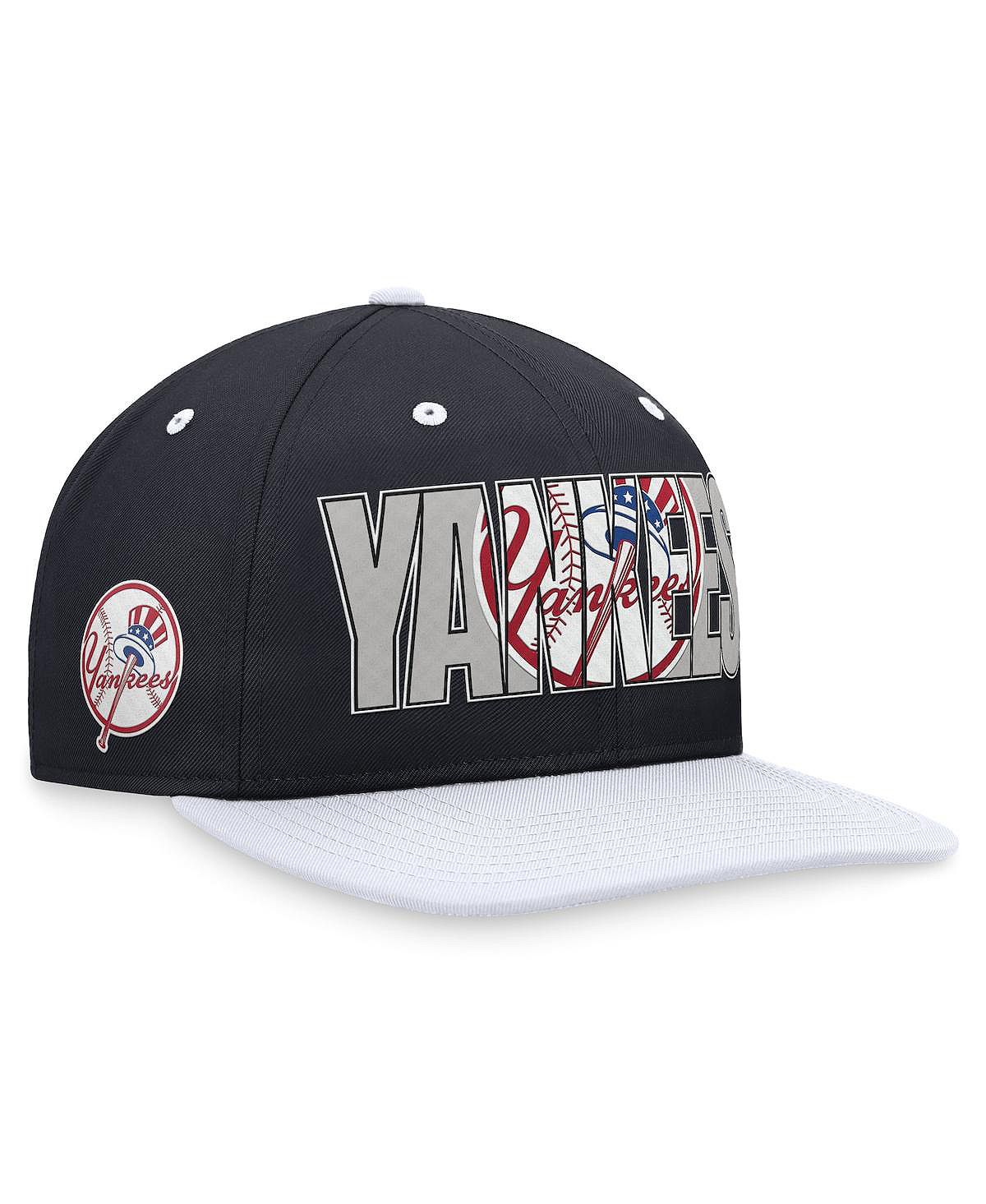 Мужская темно-синяя кепка New York Yankees Cooperstown Collection Pro Snapback Nike мужская темно синяя рубашка поло new york yankees next level nike