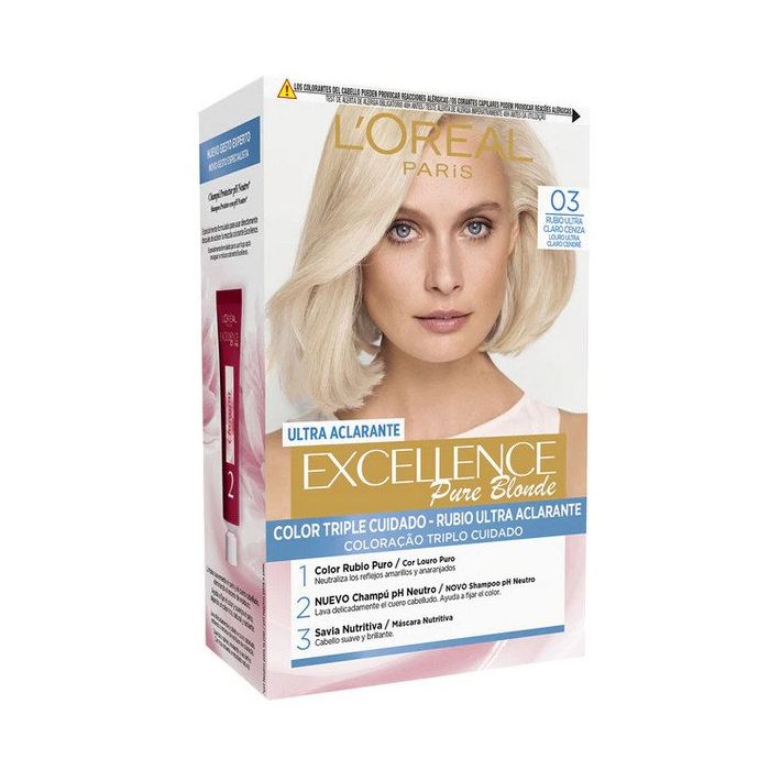 Краска для волос Excellence Creme Blonde Supreme Tintes L'Oréal París, 03 Rubio Ultra Claro Ceniza