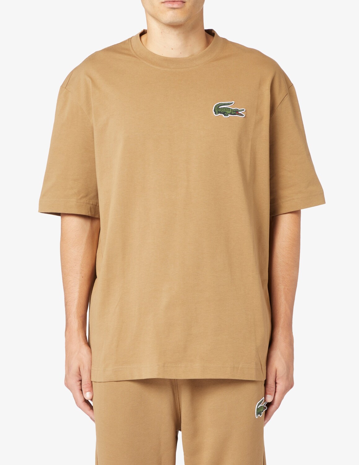 

Футболка с изображением большого кока Lacoste, бежевый