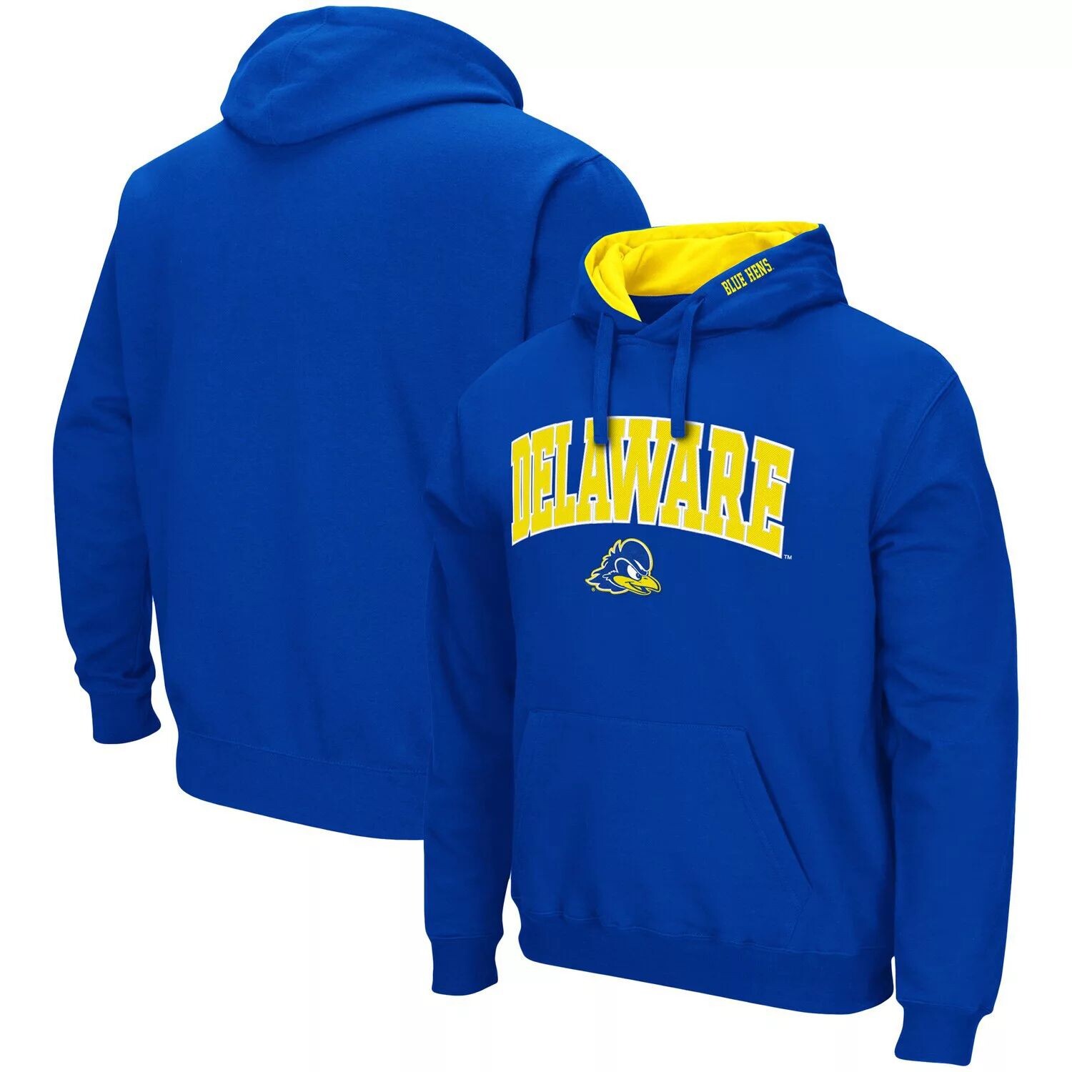 

Мужской пуловер с капюшоном Royal Delaware Fightin' Blue Hens Arch и логотипом Colosseum