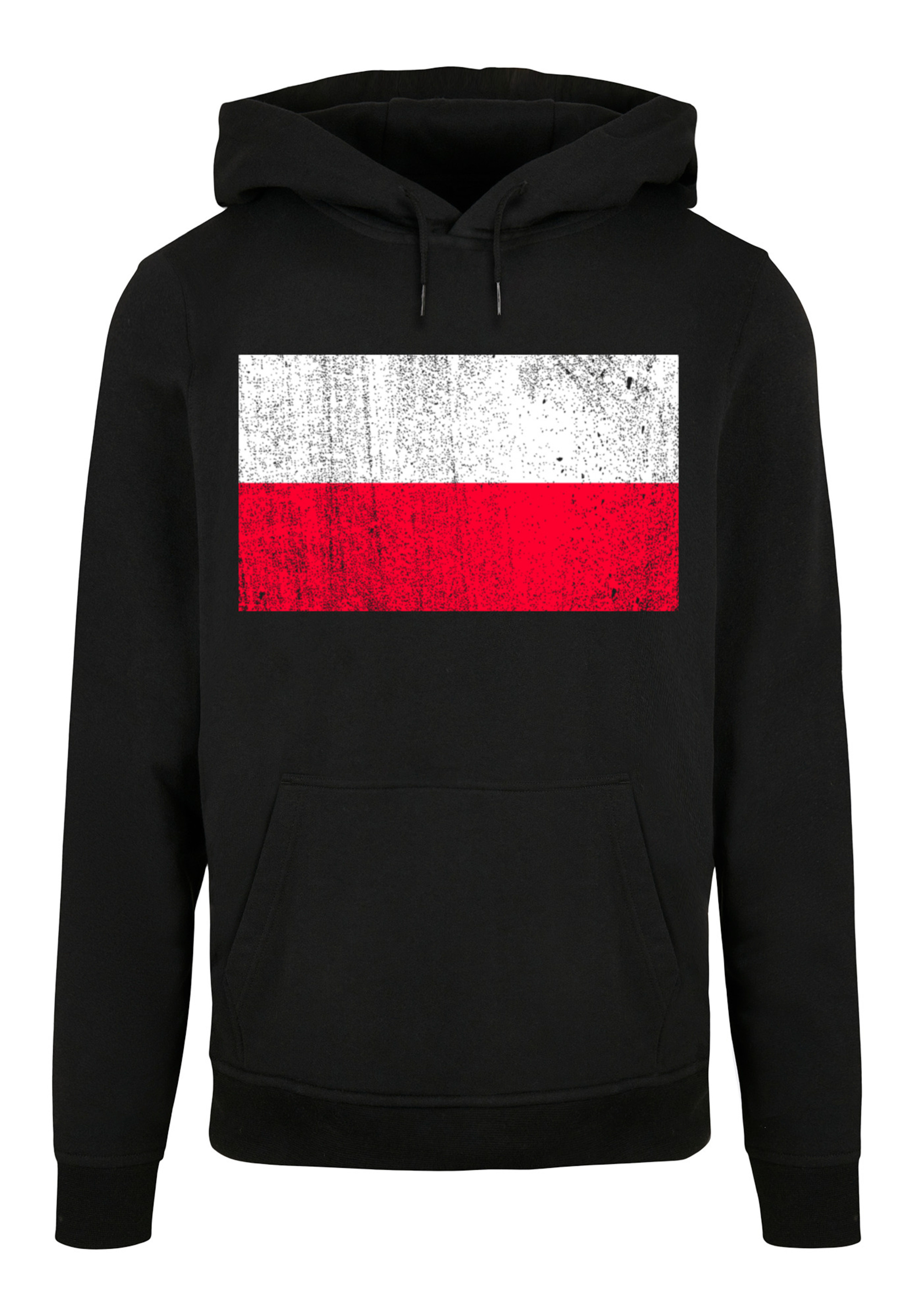 Пуловер F4NT4STIC Basic Hoodie Poland Polen Flagge distressed, черный