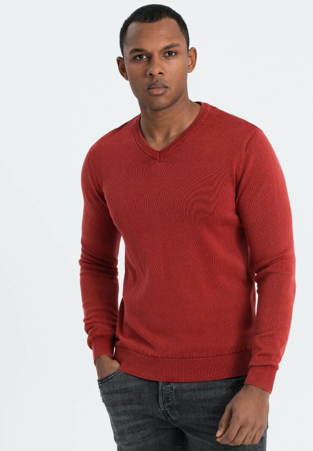 Вязаный свитер WASHED Ombre, красный
