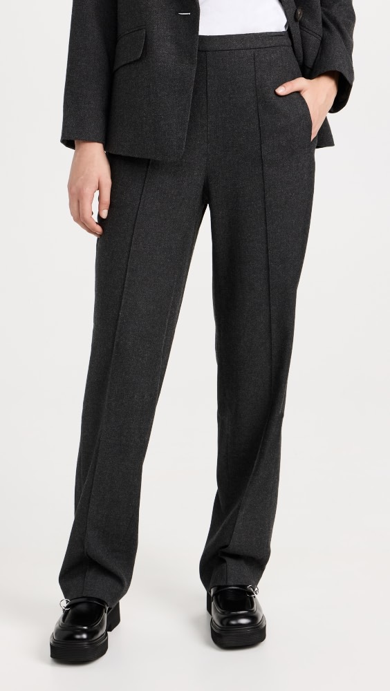 

Брюки Vince Brushed Wool Mid Rise Wide Leg, угольный