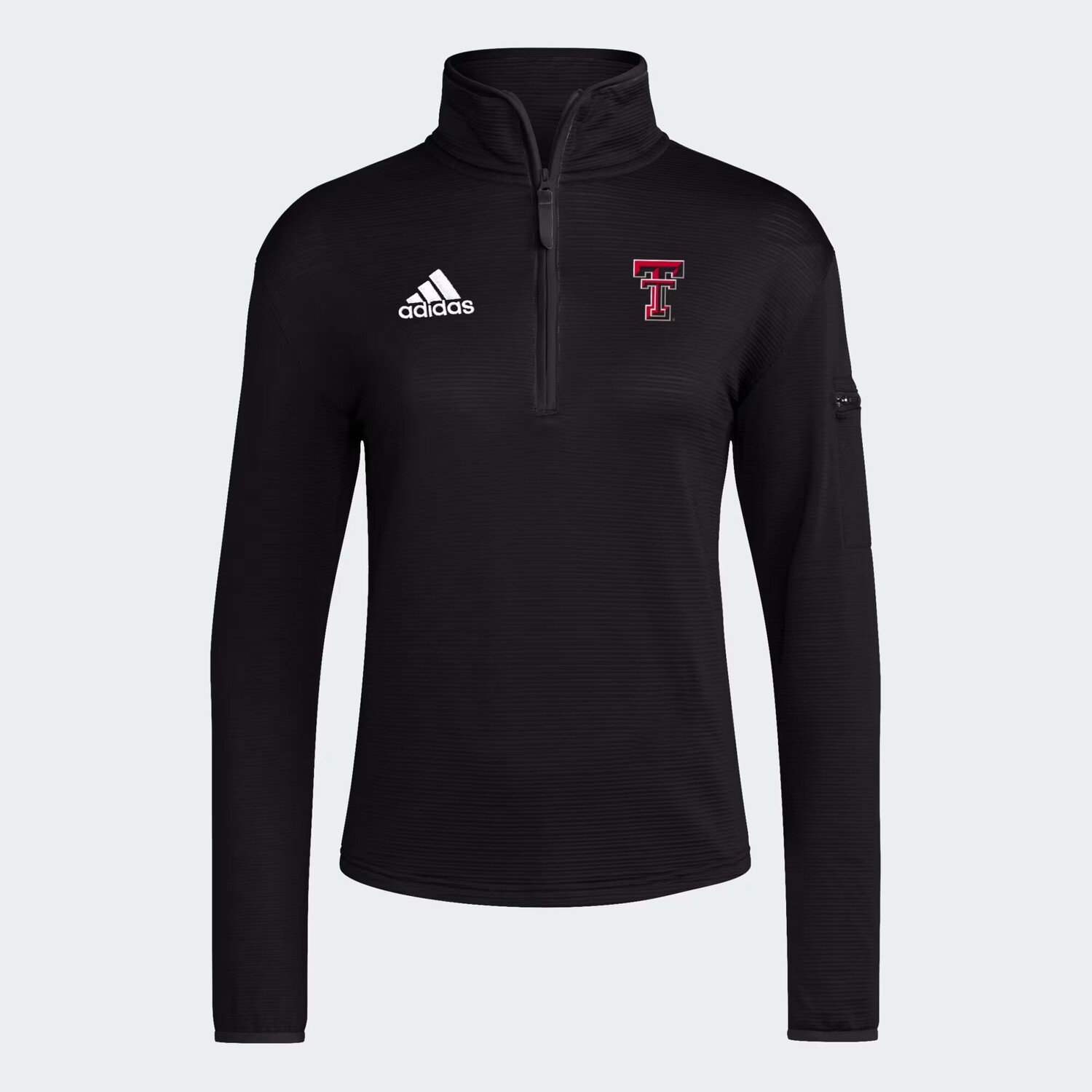 

Трикотажная куртка с длинными рукавами и молнией 1/4 Texas Tech Adidas, цвет Black/White/Ncaa-Txt-7tb
