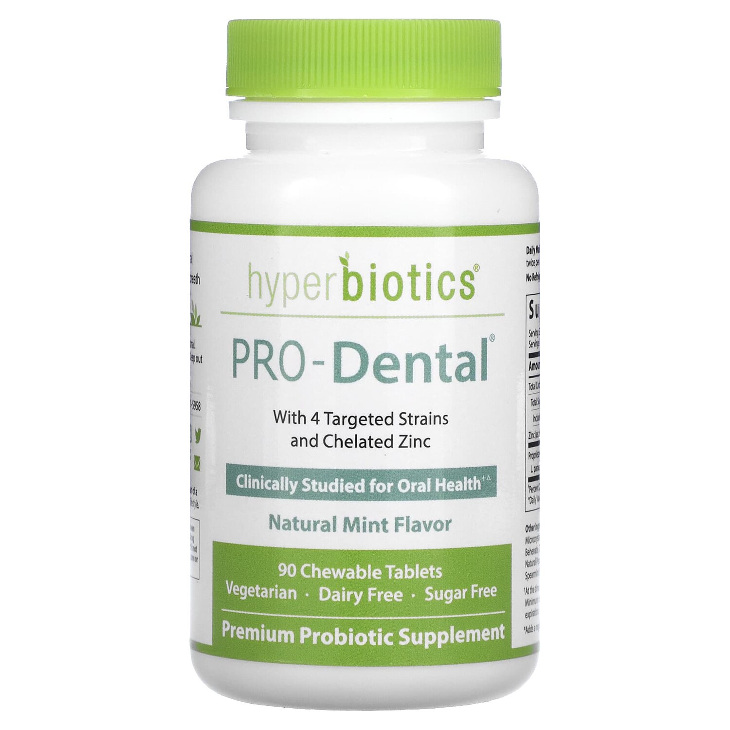 

PRO-Dental, пищевая добавка для здоровья полости рта, с натуральным мятным вкусом, 90 жевательных таблеток, Hyperbiotics