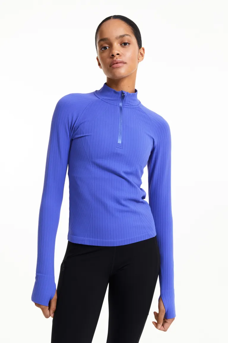 

Бесшовный спортивный топ drymove на молнии H&M, синий