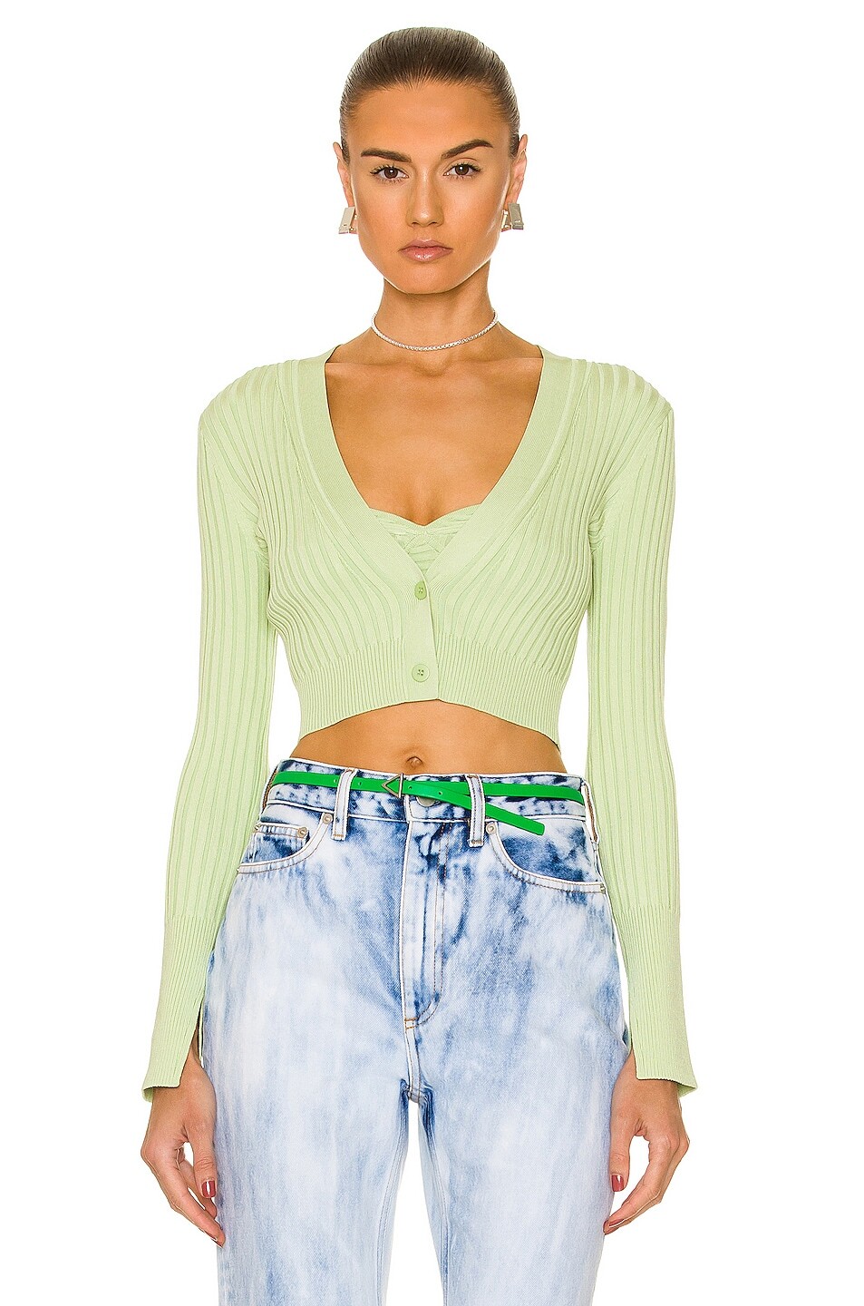 

Кардиган Simkhai Kayla Cropped, цвет Pear