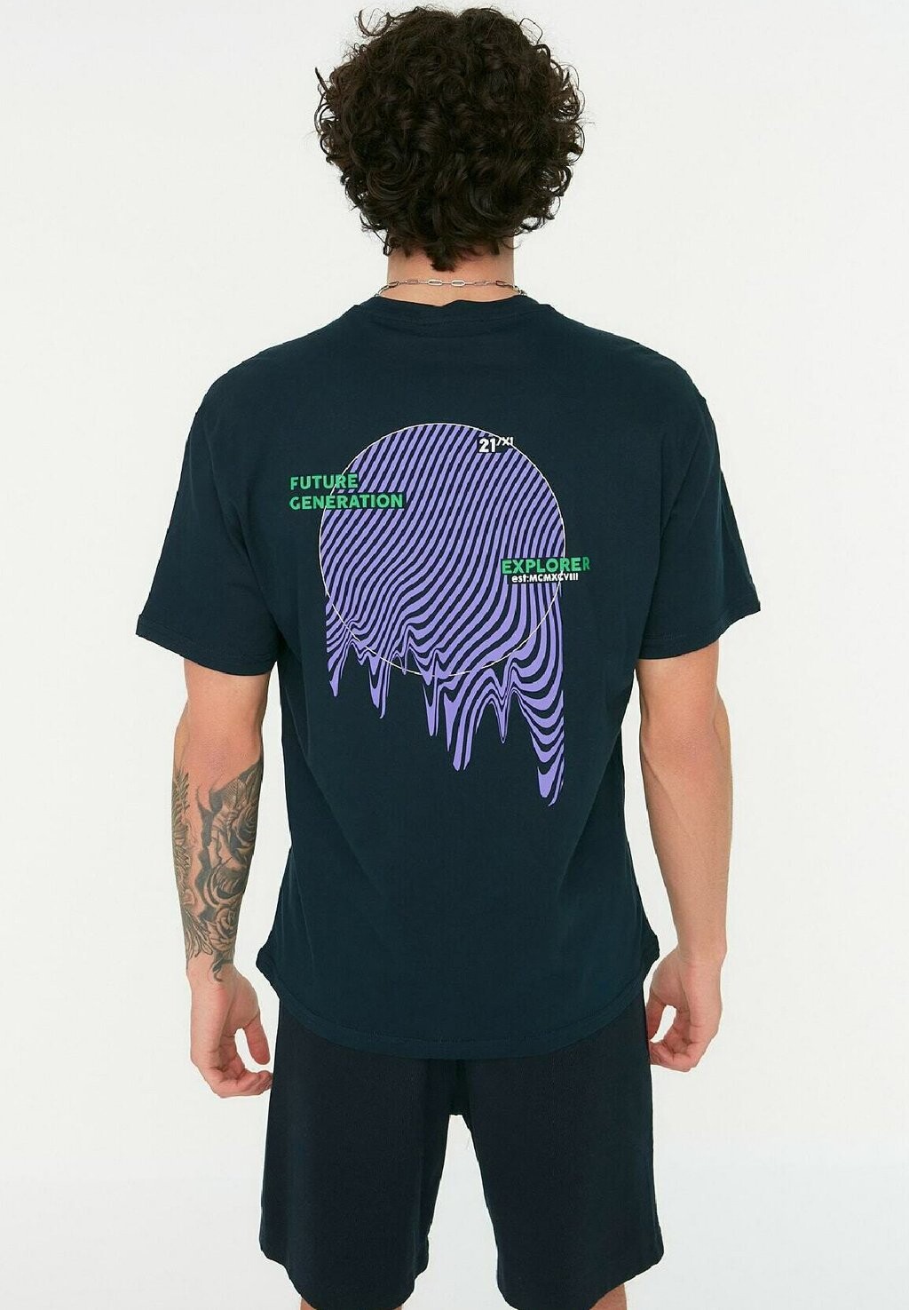 

Футболка с принтом PARENT-36991644 Trendyol, цвет navy blue
