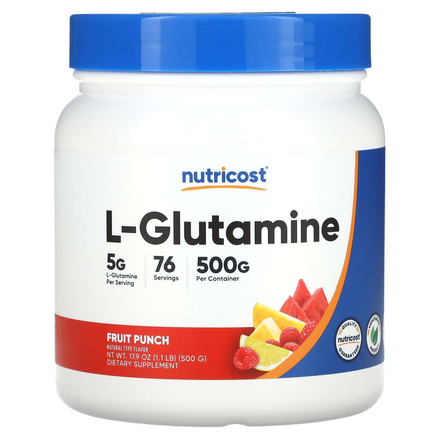 

L-глютамин, фруктовый пунш, 500 г (17,9 унции), Nutricost
