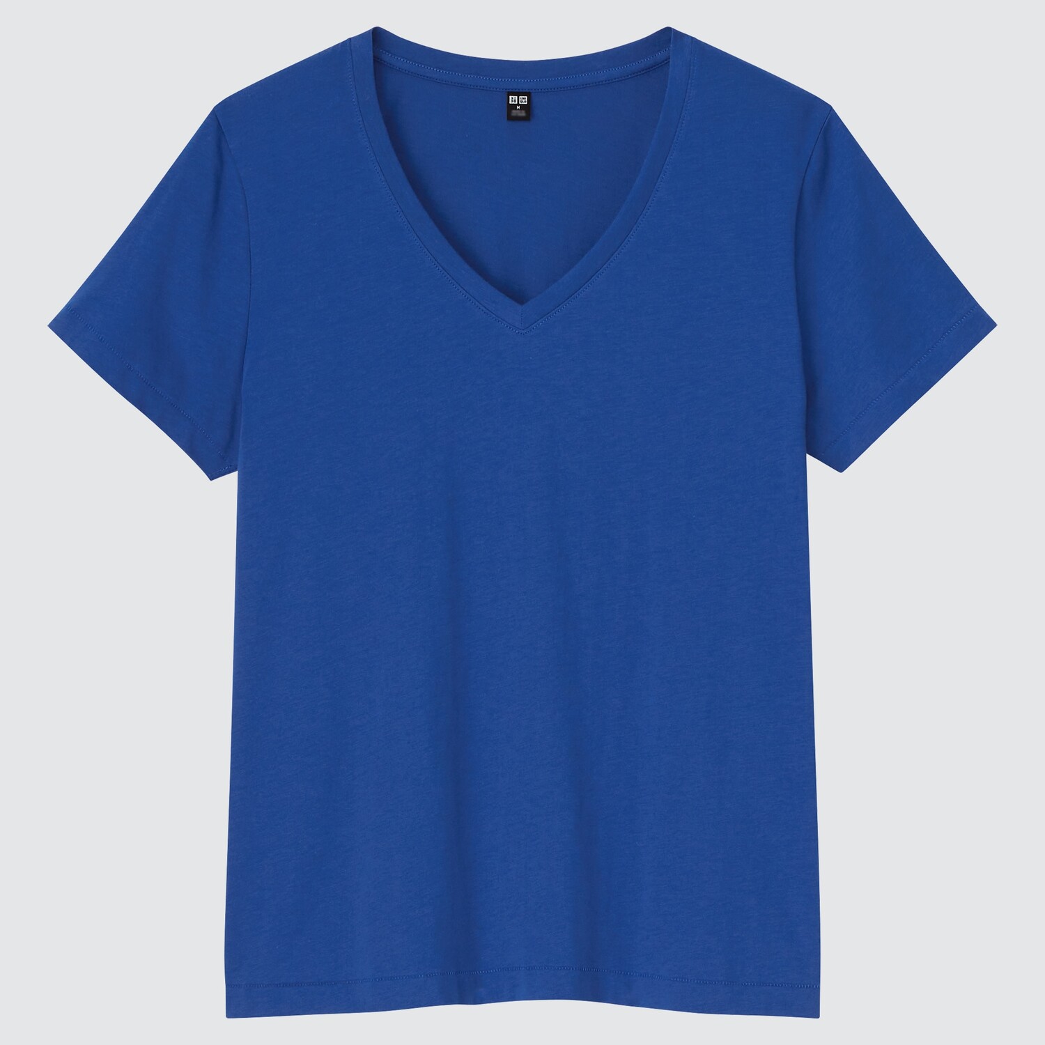 

Футболка из хлопка Uniqlo Supima с вырезом, синий