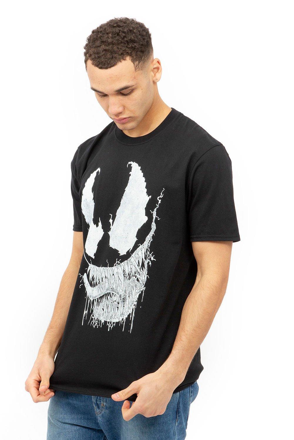 Хлопковая футболка Venom Saliva Marvel, черный хлопковая футболка venom antihero marvel черный