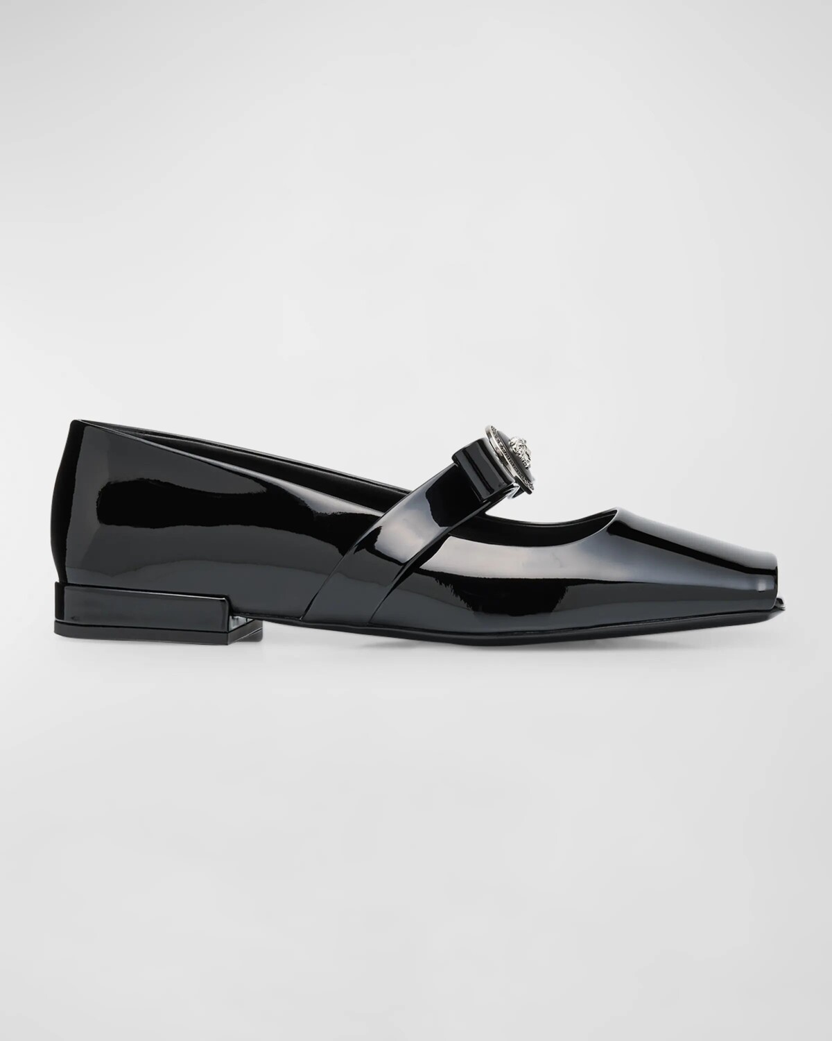

Балетки Мэри Джейн с лентой Gianni Versace, цвет Black-Palladium