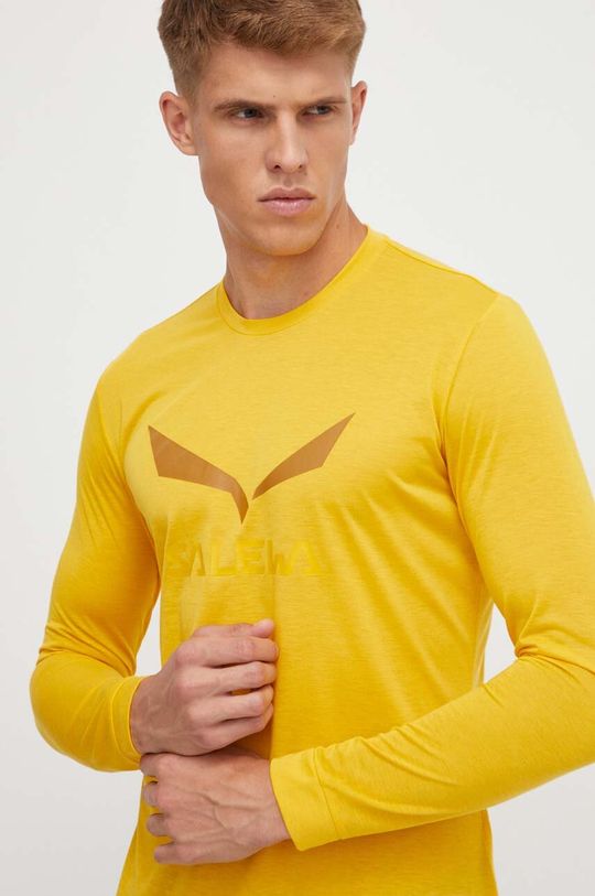 Спортивная футболка с длинными рукавами Solidlogo Salewa, желтый