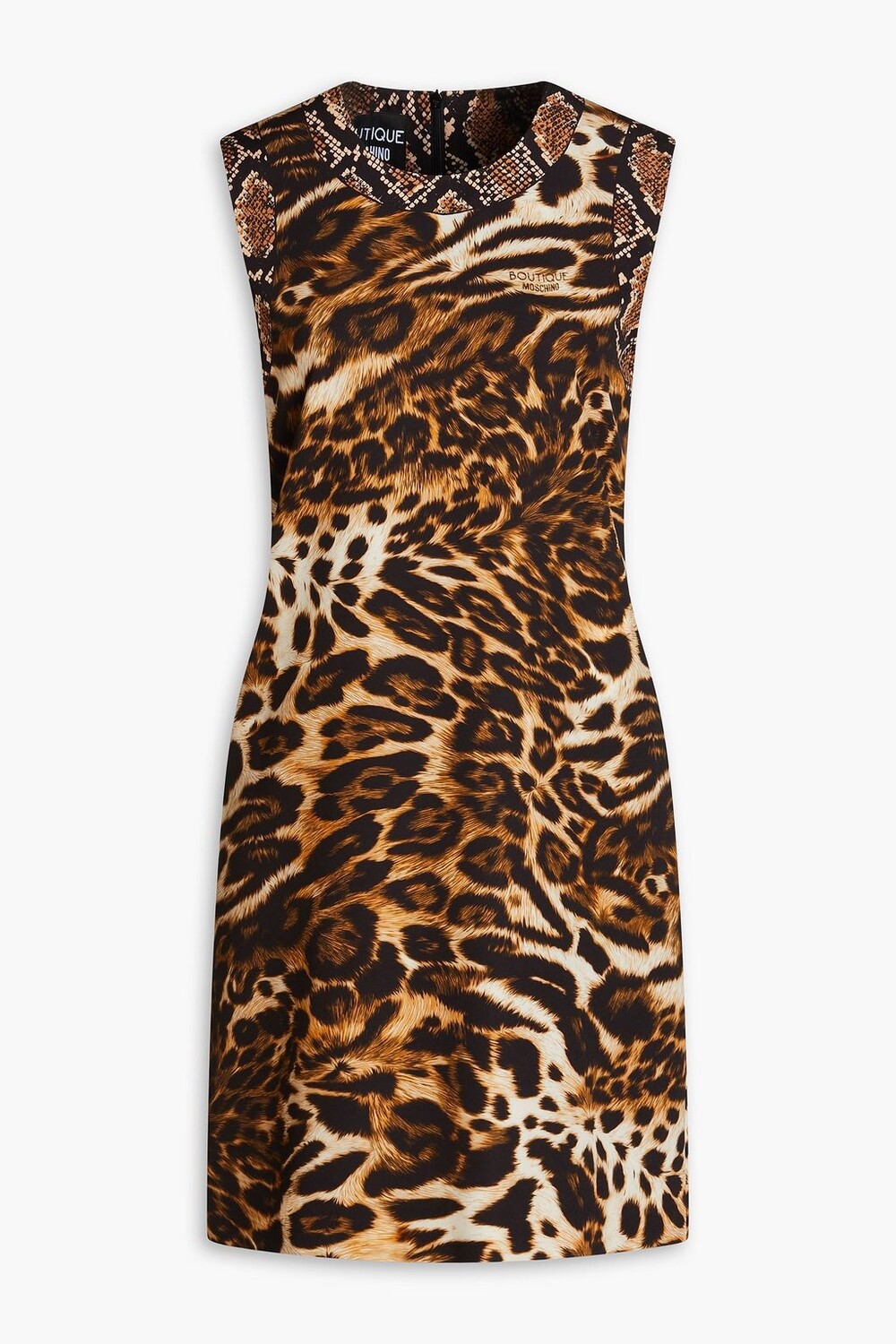

Платье мини из крепа с принтом BOUTIQUE MOSCHINO, животный принт