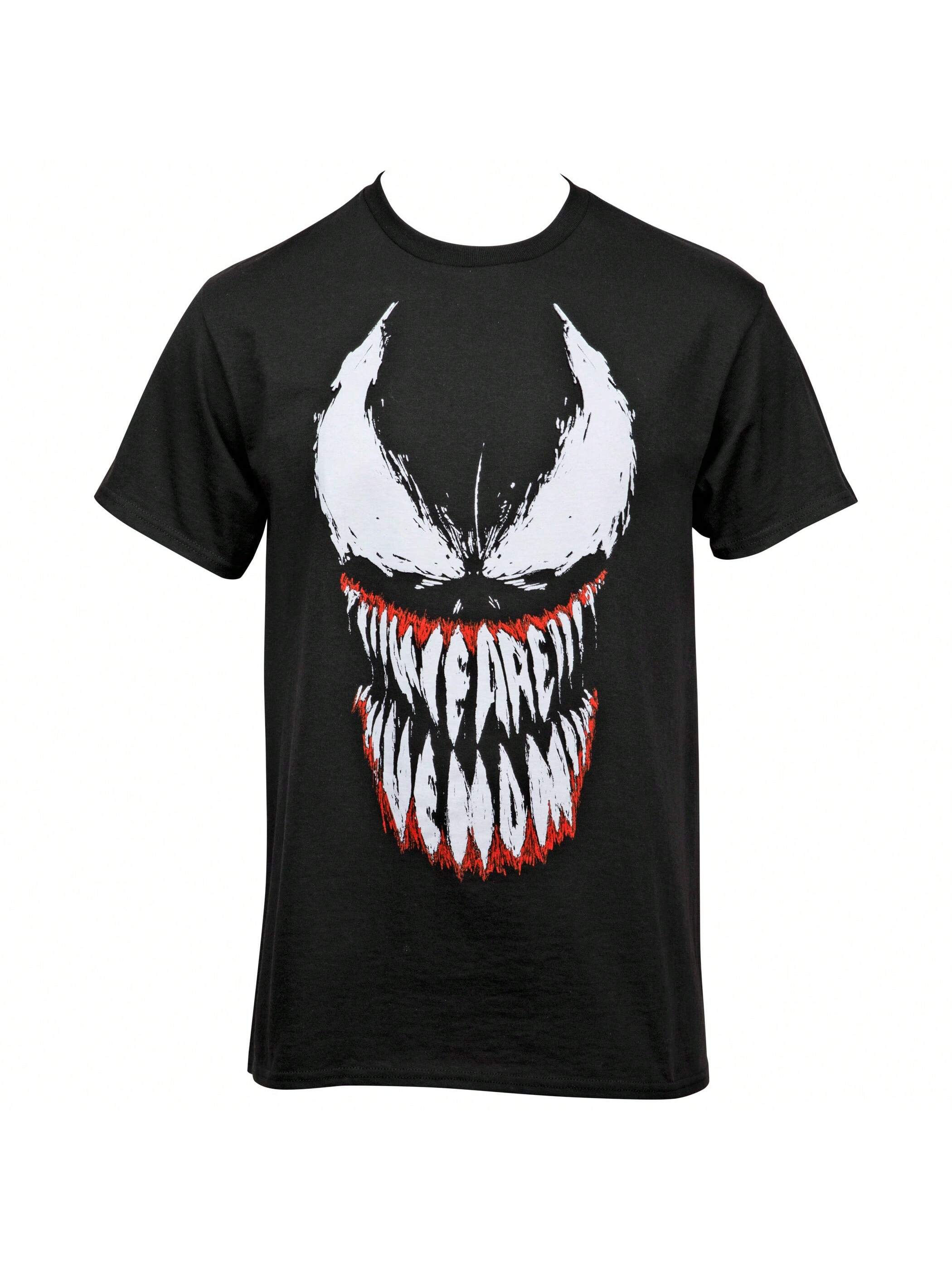 футболка marvel venom face с изображением we are venom teeth черный Футболка Marvel Venom Face с изображением We Are Venom Teeth, черный