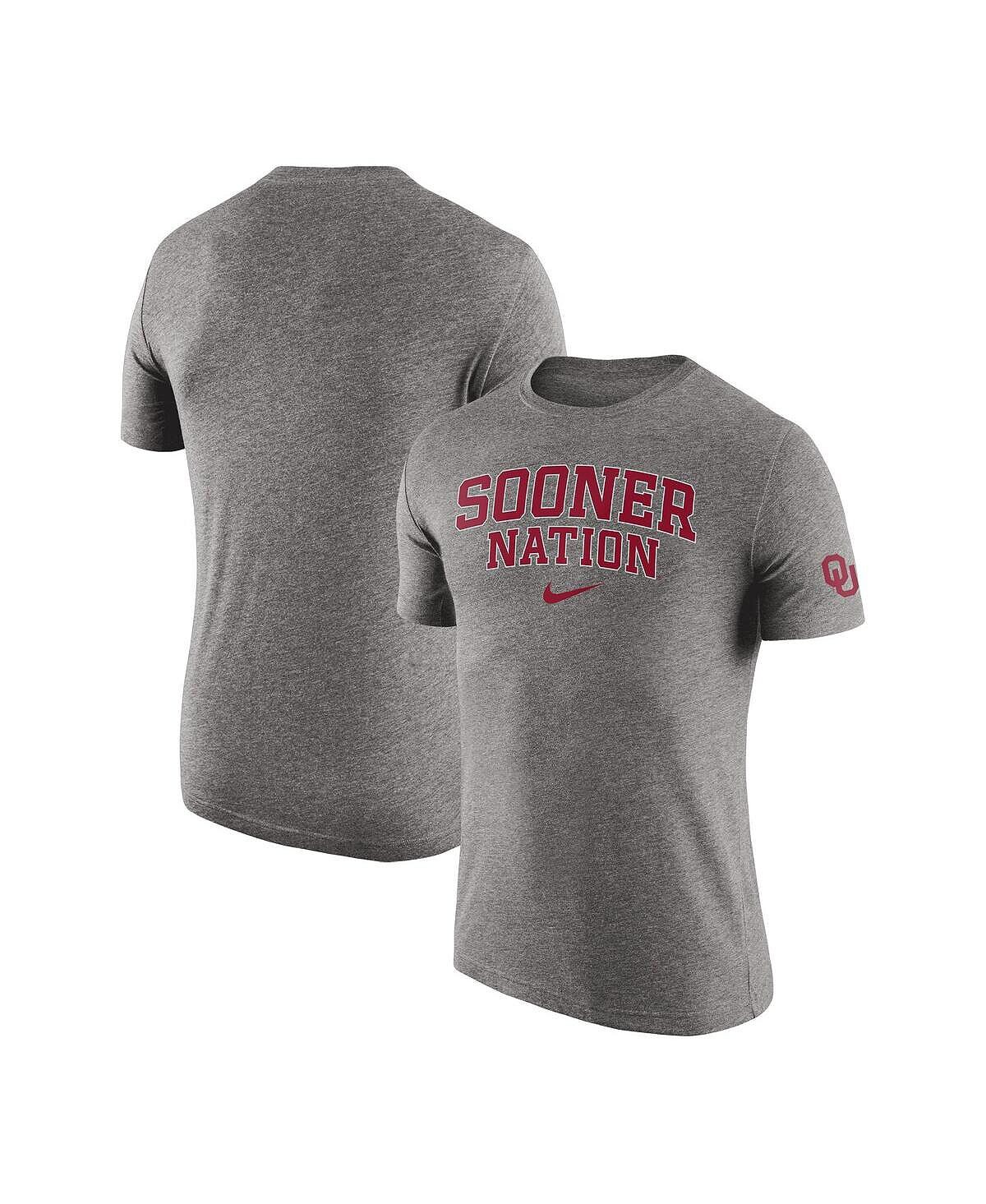 

Мужская серая футболка с меланжевым оттенком Oklahoma Early 2-Hit Tri-Blend Nike, Серый