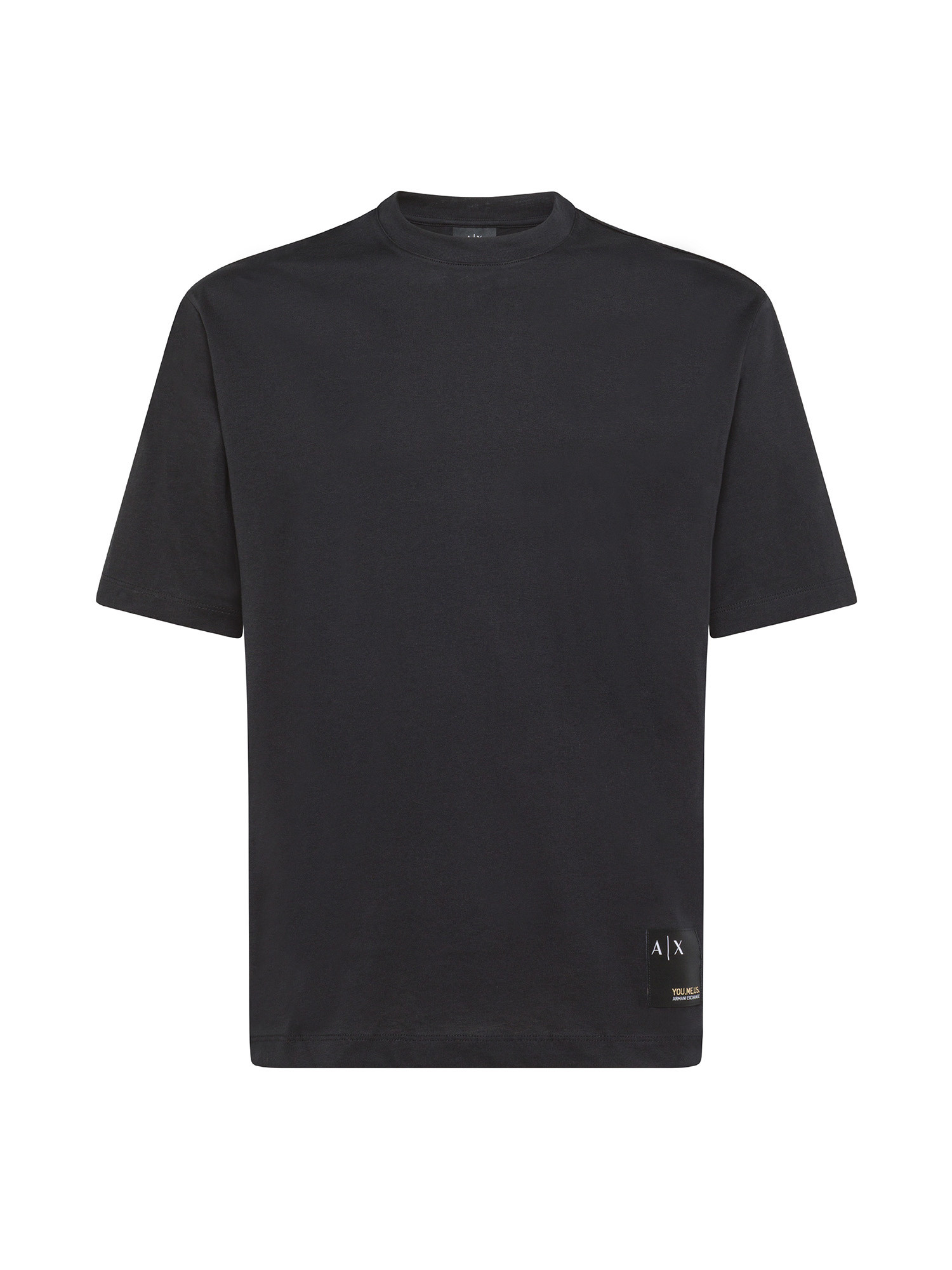 Armani Exchange хлопковая футболка с круглым вырезом, черный