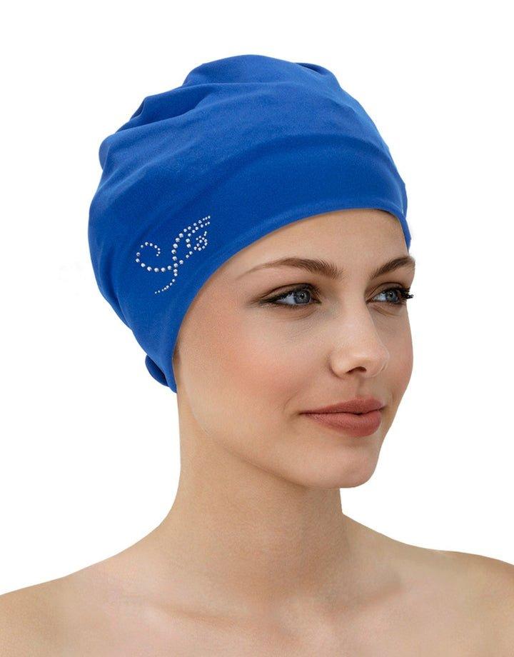 Шапочка для плавания из ткани с аппликацией Fashy, синий шапочка для плавания joss фиолетовый