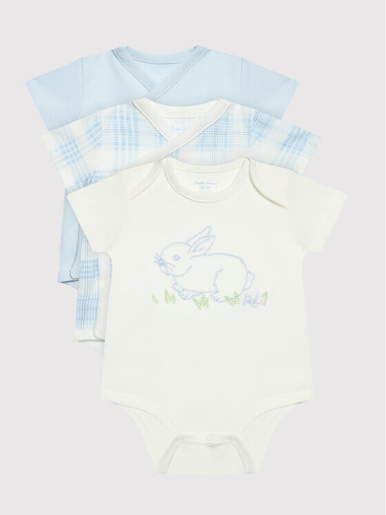 

Комплект из 3-х детских боди стандартного кроя Polo Ralph Lauren, мультиколор