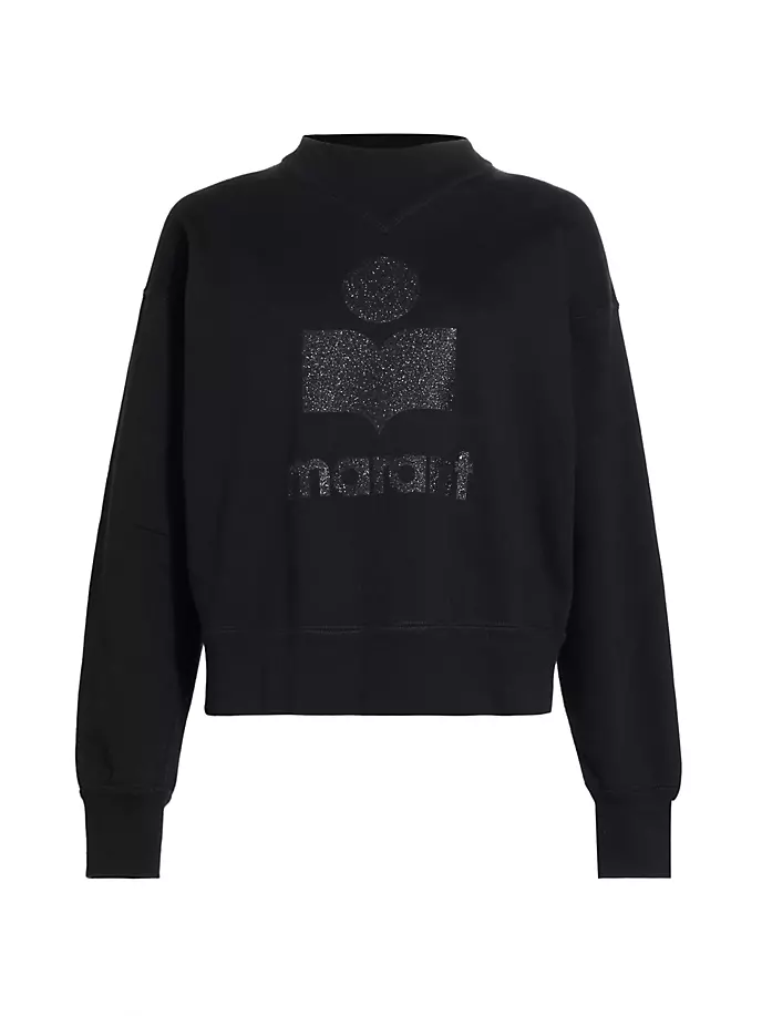 

Толстовка Moby из хлопковой смеси с блестками и логотипом Isabel Marant Étoile, черный
