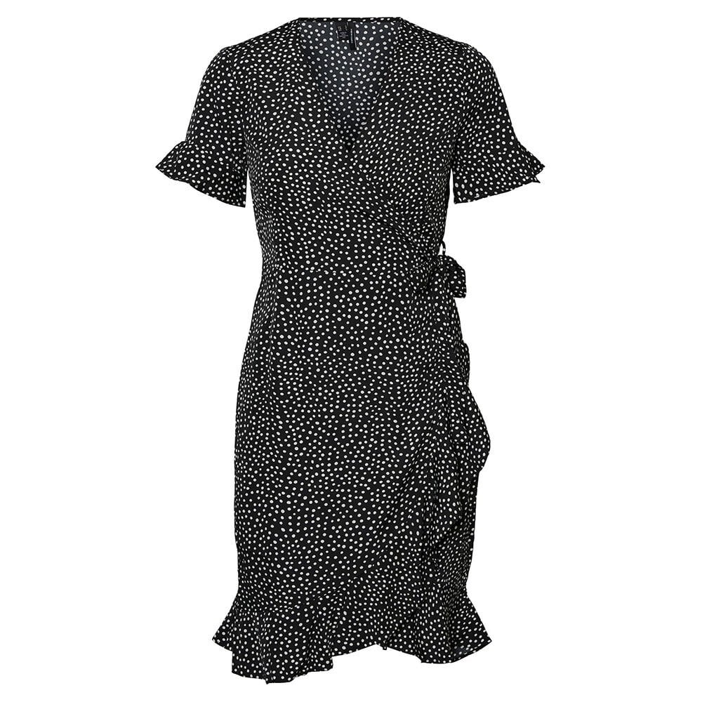 

Короткое платье Vero Moda Henna 2/4 Wrap Frill, черный
