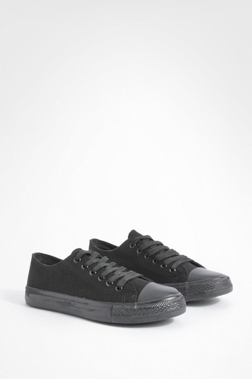 

Высокие кроссовки Low Top Lace Up Trainers boohoo, черный