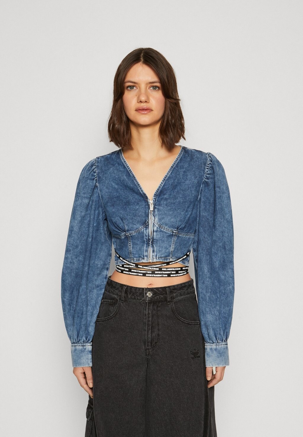 

Блузка Karl Lagerfeld Jeans TIED SHIRT, цвет marble blue