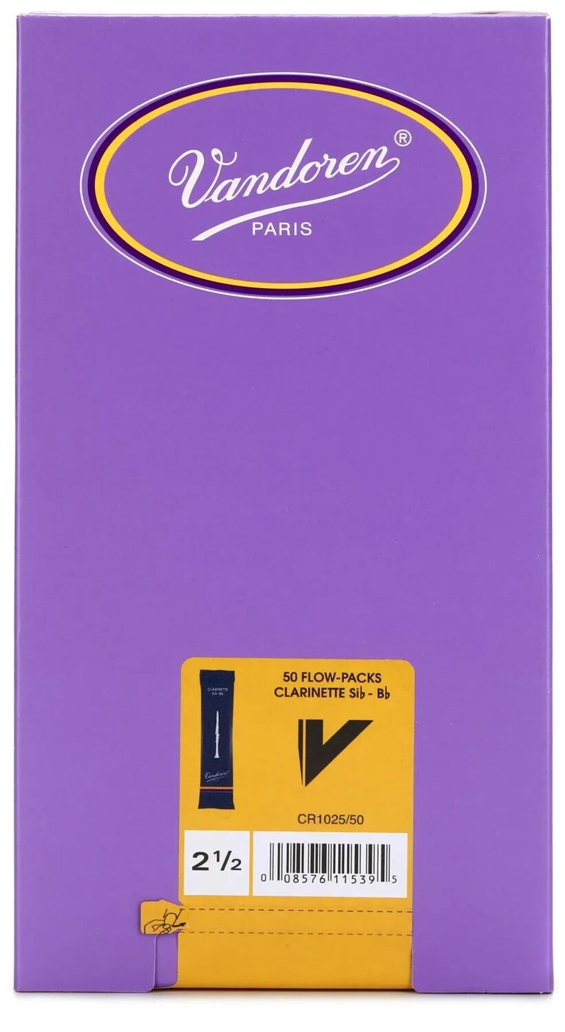 

Трости для кларнета Vandoren Traditonal Bb — 2,5 (упаковка по 50 шт.)