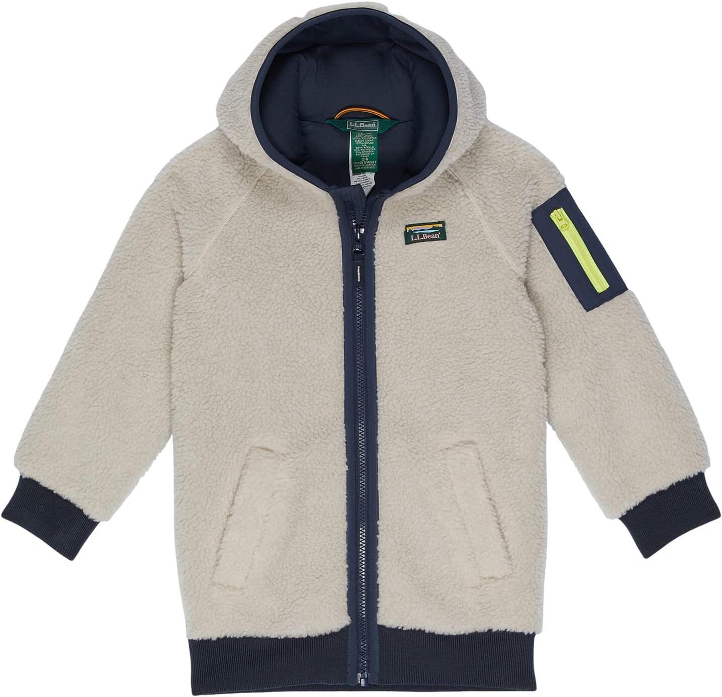 

Пальто L.L.Bean Sherpa Fleece Long Coat, цвет Soapstone/Carbon Navy