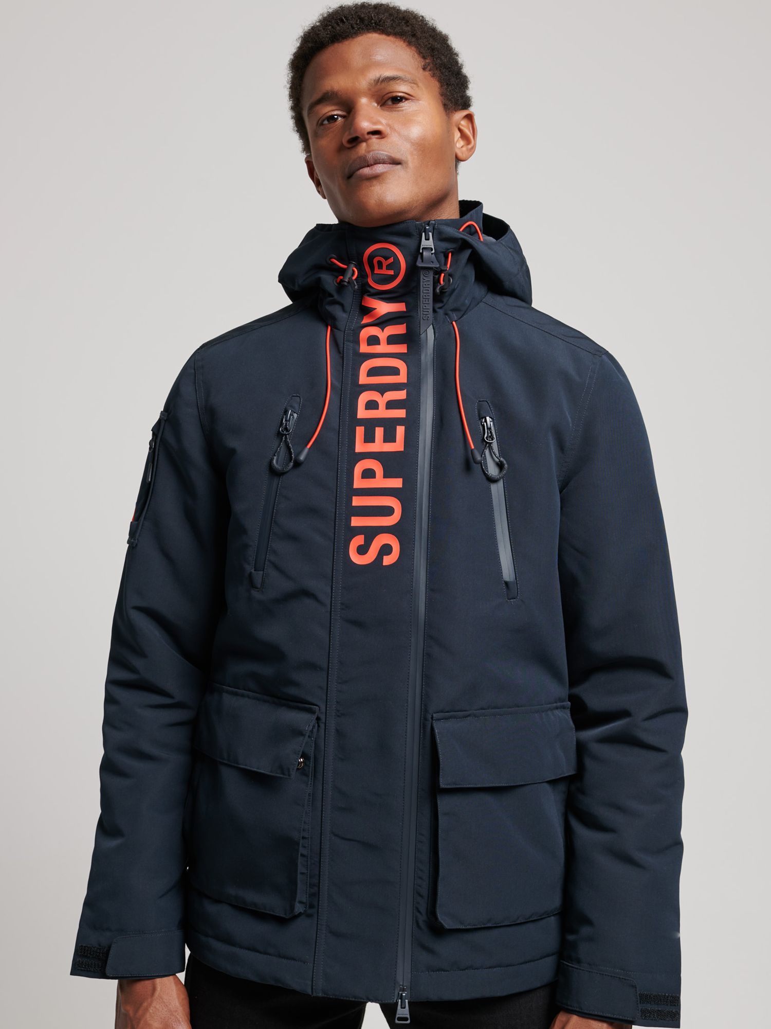 цена Куртка-ветровка Superdry Ultimate SD, темно-синий/ярко-оранжевый