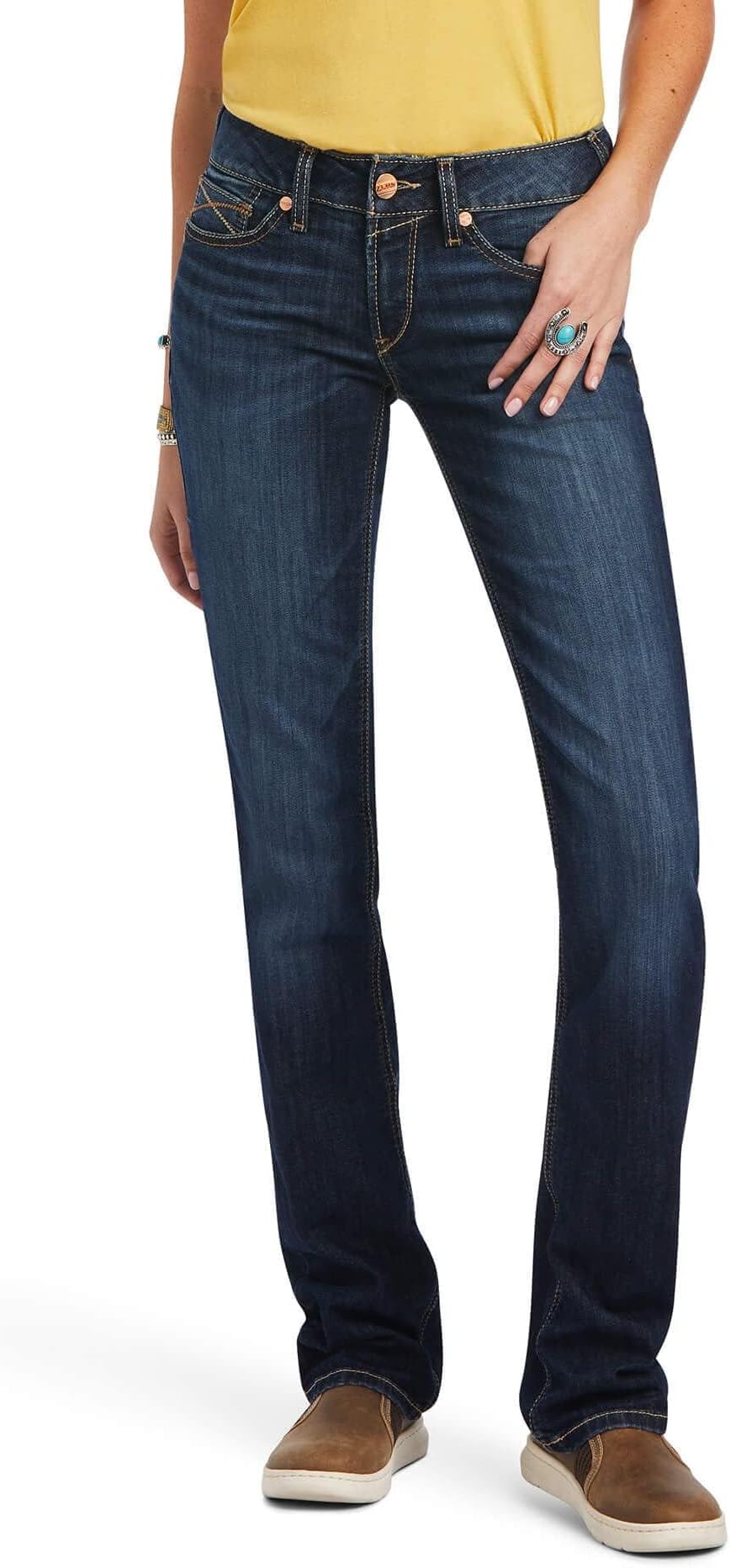 цена Джинсы R.E.A.L. Mid-Rise Octavia Straight Jeans Ariat, цвет Burbank