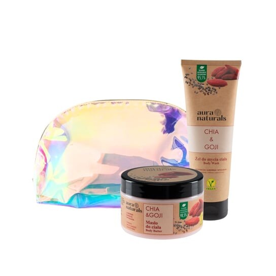 

Набор уходовой косметики, 2 шт + косметичка Aura Naturals, Chia & Goji