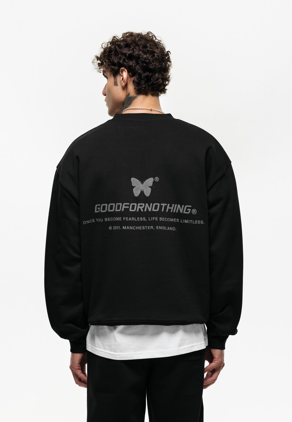 

Толстовка Oversized Wraith Puff Print Black Sweatshirt Good For Nothing, черный