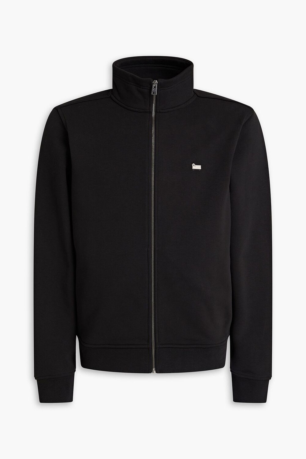 

Спортивная куртка из французского махрового хлопка с вышитым логотипом WOOLRICH, черный