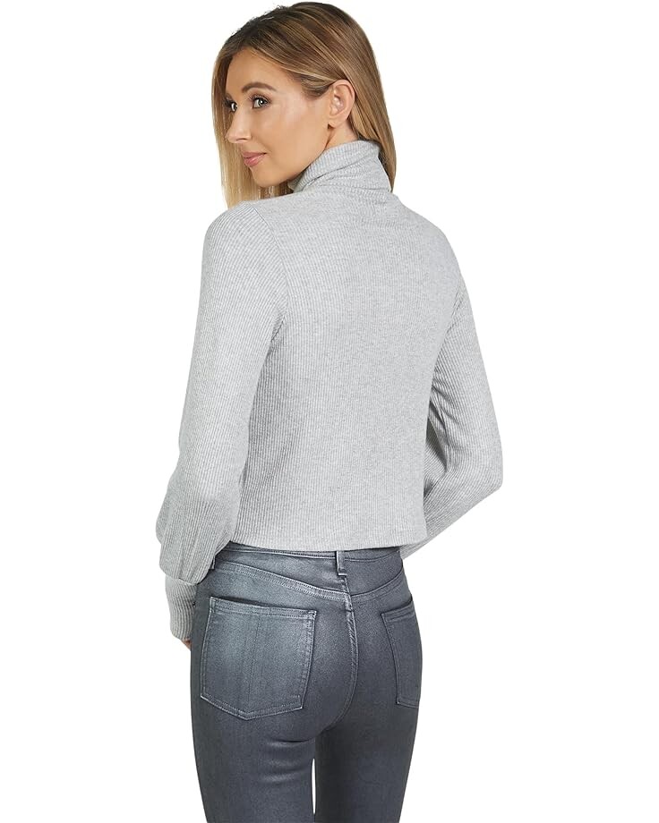 

Свитер Michael Lauren Loki Long Sleeve Turtleneck Crop Top w/ Thumbole, цвет Heather Grey