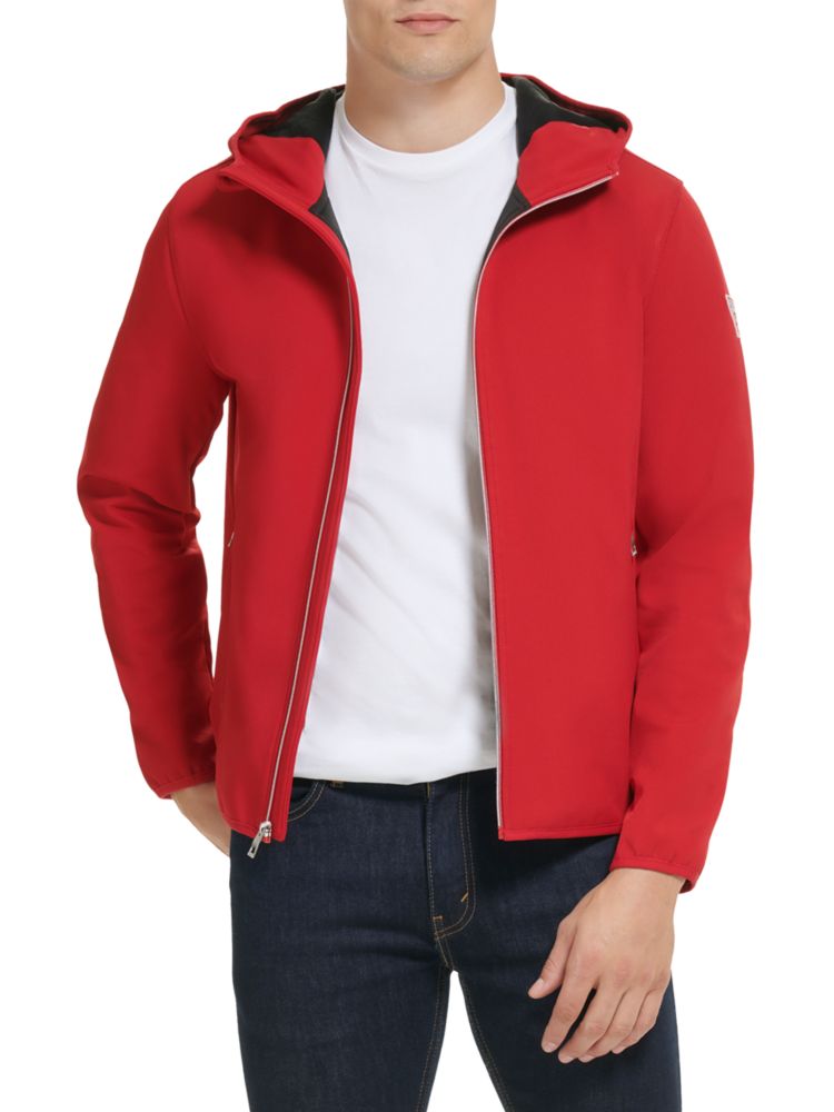 Однотонная куртка на молнии с капюшоном Guess, цвет Fire Red однотонная куртка с капюшоном на полной молнии b