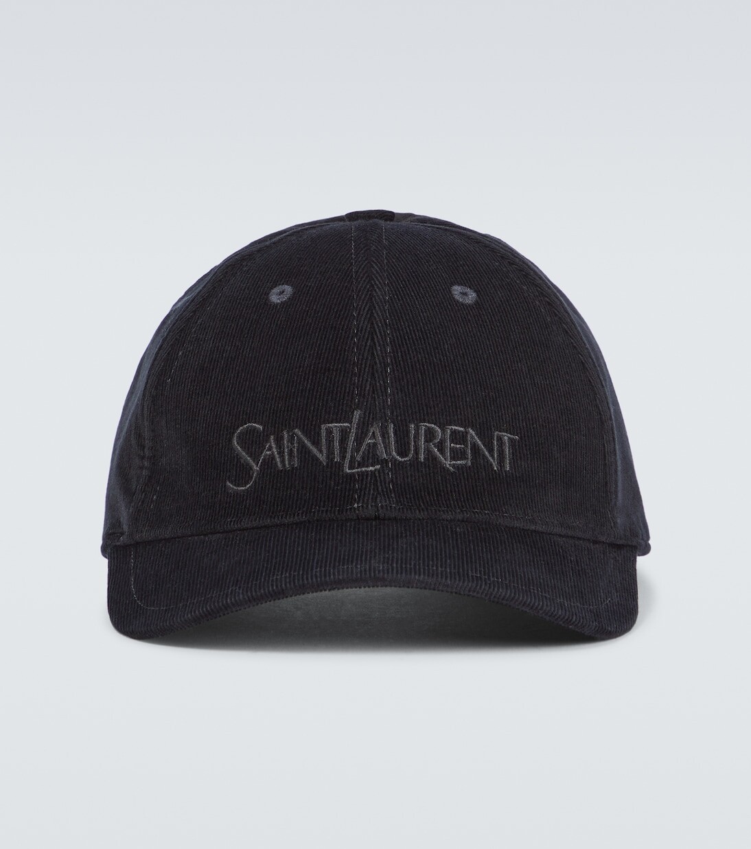 Вельветовая бейсболка с логотипом Saint Laurent, черный