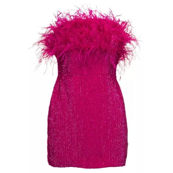 

Платье sequin emebllished mini-dress with feathers i Retrofete, розовый
