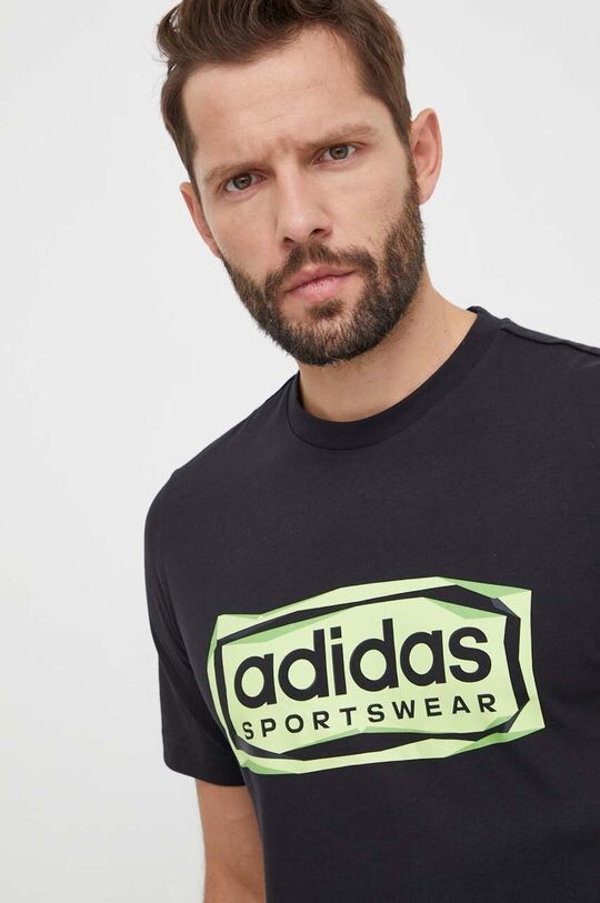 

Хлопковая футболка adidas, черный