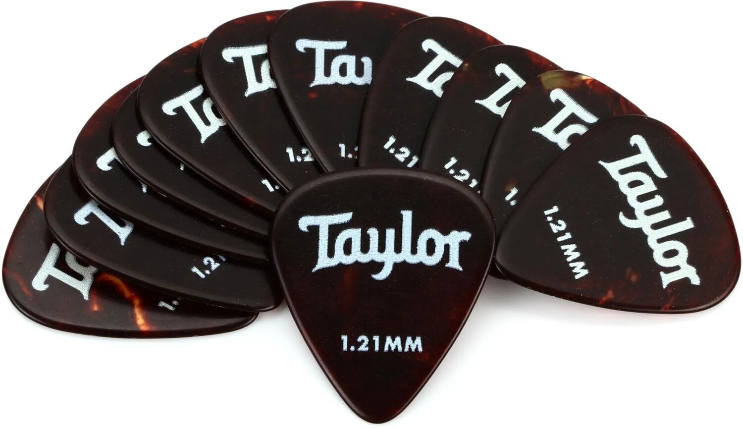 

Медиаторы для гитар Taylor Celluloid 351, 12 шт., панцирь черепахи, 1,21 мм
