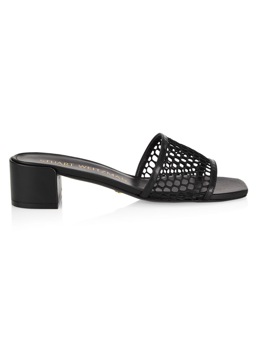 

Шлепанцы Caymen с сетчатым блочным каблуком Stuart Weitzman, черный