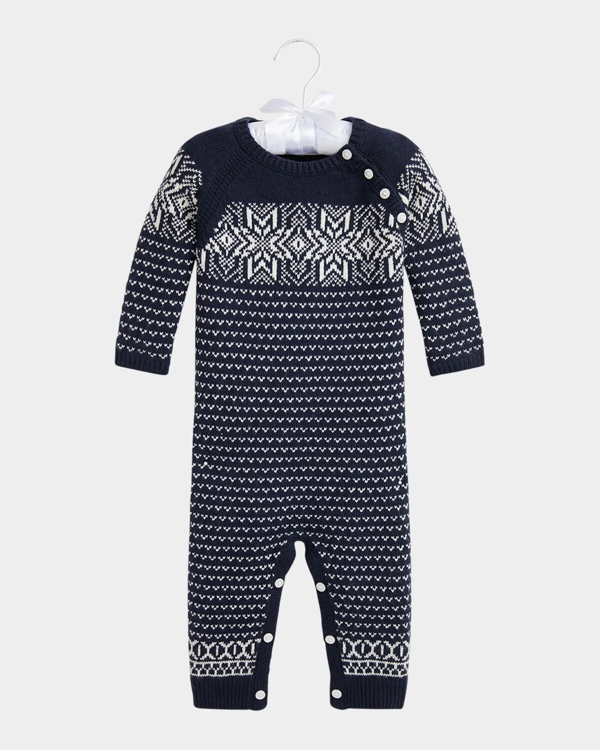 

Комбинезон для мальчика с интарсией в виде снежинок, размер 3–24 м Ralph Lauren Childrenswear, темно-синий