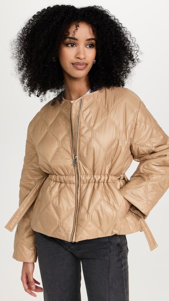 

Куртка GANNI Shiny Quilt, загар