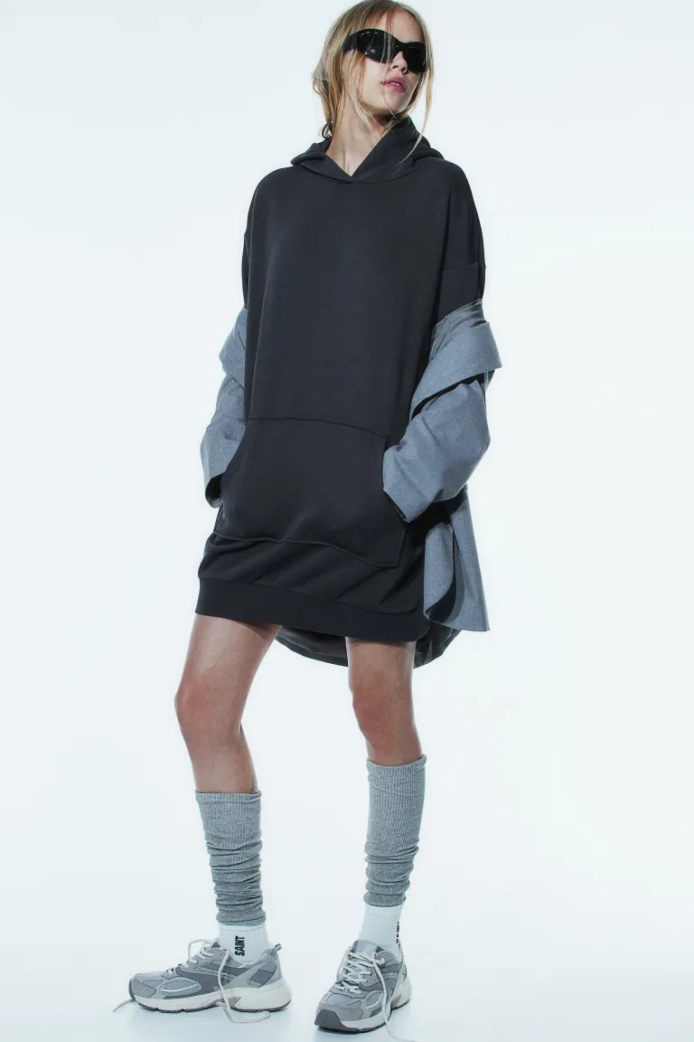 

Спортивное платье с капюшоном H&M, серый