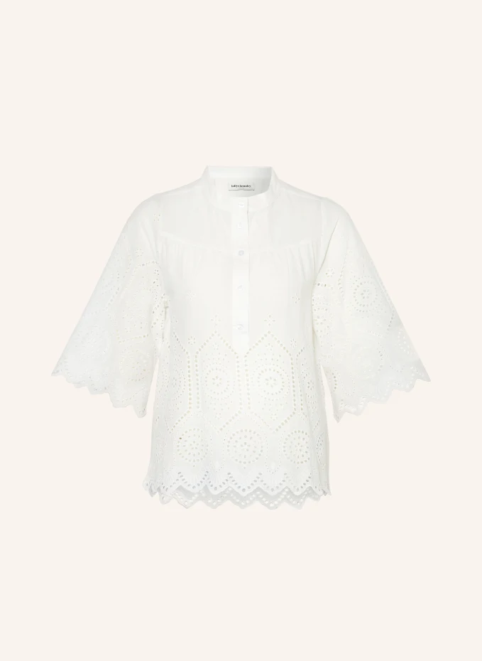 Louisell блузка-рубашка с ажурным кружевом Lollys Laundry, белый