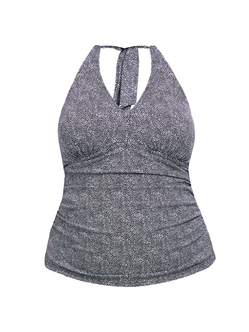 

Топ танкини в горошек с лямкой на шее Gottex Swimwear, черный